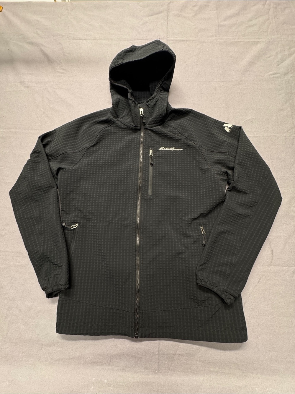 Eddie Bauer First Ascent Black Fleece Lined Women's M Grid Jacket P8 Excellent